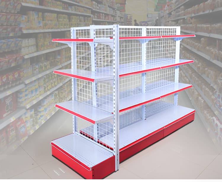 Priced supermarket display stand rack shelving equipmen